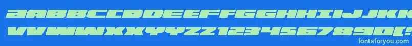 Czcionka Illuminoexpandital – zielone czcionki na niebieskim tle