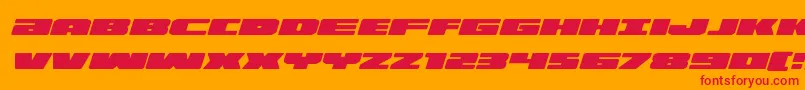 フォントIlluminoexpandital – オレンジの背景に赤い文字