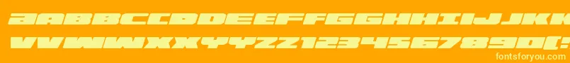 フォントIlluminoexpandital – オレンジの背景に黄色の文字
