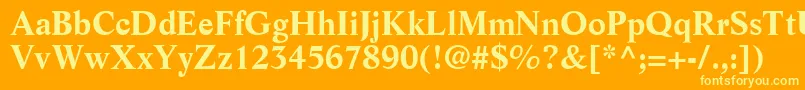 Weitere Informationen zur ResourceSsiBold-Schriftart ResourceSsiBold-Schriftart – Gelbe Schriften auf orangefarbenem Hintergrund