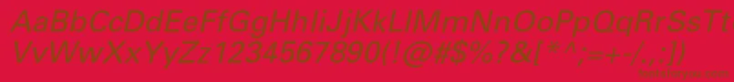 PartnerItalic Font – Brown Fonts on Red Background