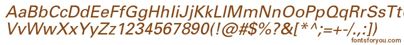 PartnerItalic-fontti – ruskeat fontit valkoisella taustalla