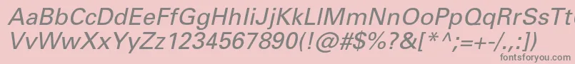 PartnerItalic-Schriftart – Graue Schriften auf rosa Hintergrund