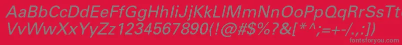 フォントPartnerItalic – 赤い背景に灰色の文字