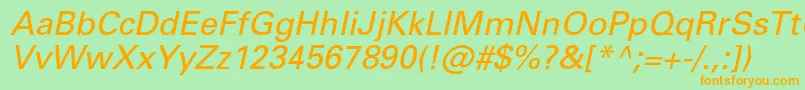 PartnerItalic Font – Orange Fonts on Green Background