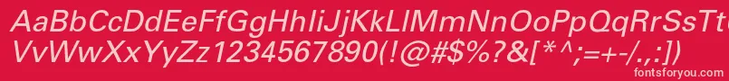 PartnerItalic Font – Pink Fonts on Red Background
