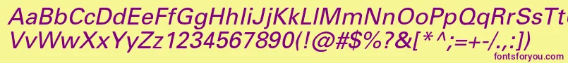 PartnerItalic Font – Purple Fonts on Yellow Background