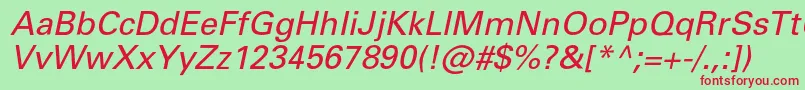 PartnerItalic Font – Red Fonts on Green Background