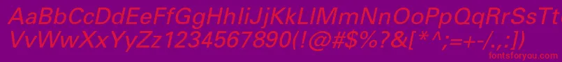 PartnerItalic Font – Red Fonts on Purple Background