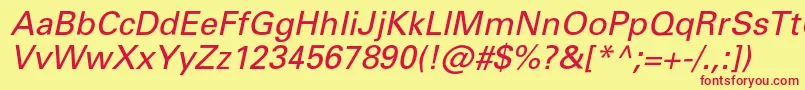 PartnerItalic Font – Red Fonts on Yellow Background