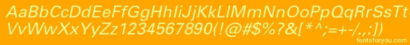 PartnerItalic Font – Yellow Fonts on Orange Background