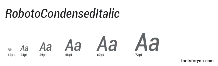 RobotoCondensedItalic Font Sizes