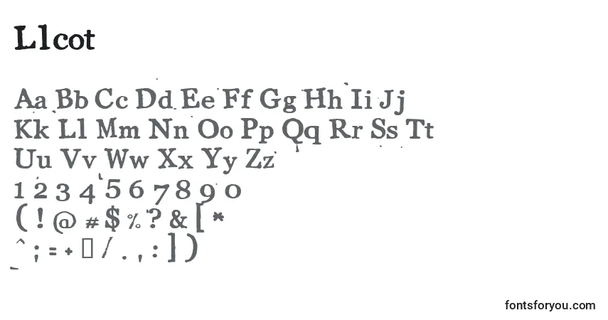 Schriftart Llcot – Alphabet, Zahlen, spezielle Symbole
