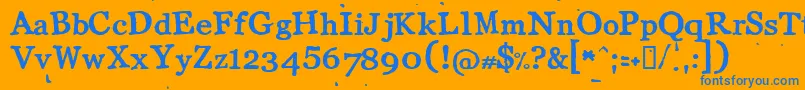 Llcot Font – Blue Fonts on Orange Background