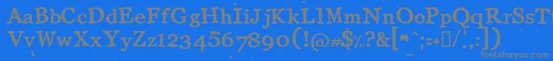 フォントLlcot – 青い背景に灰色の文字