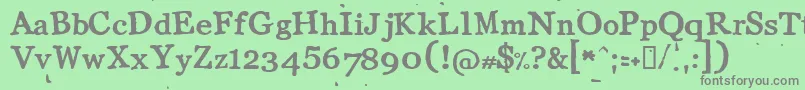 フォントLlcot – 緑の背景に灰色の文字