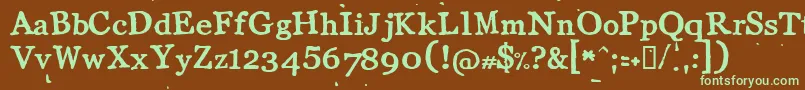 Llcot Font – Green Fonts on Brown Background