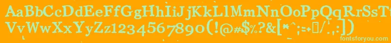 Llcot Font – Green Fonts on Orange Background