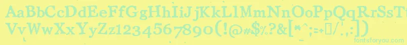 Llcot Font – Green Fonts on Yellow Background