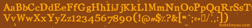 Llcot Font – Orange Fonts on Brown Background