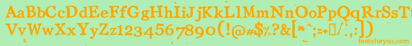 Llcot Font – Orange Fonts on Green Background