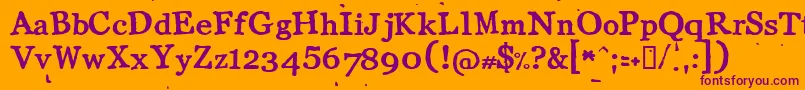 Llcot Font – Purple Fonts on Orange Background