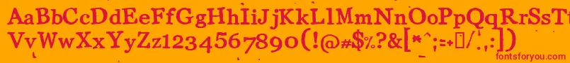 Llcot Font – Red Fonts on Orange Background