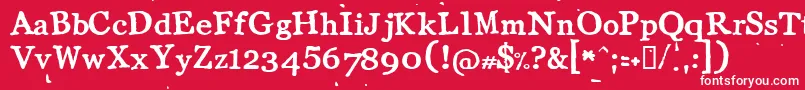 フォントLlcot – 赤い背景に白い文字