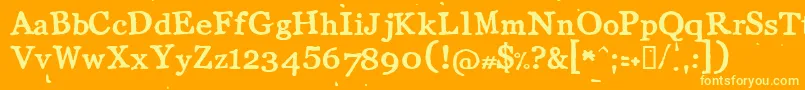 フォントLlcot – オレンジの背景に黄色の文字