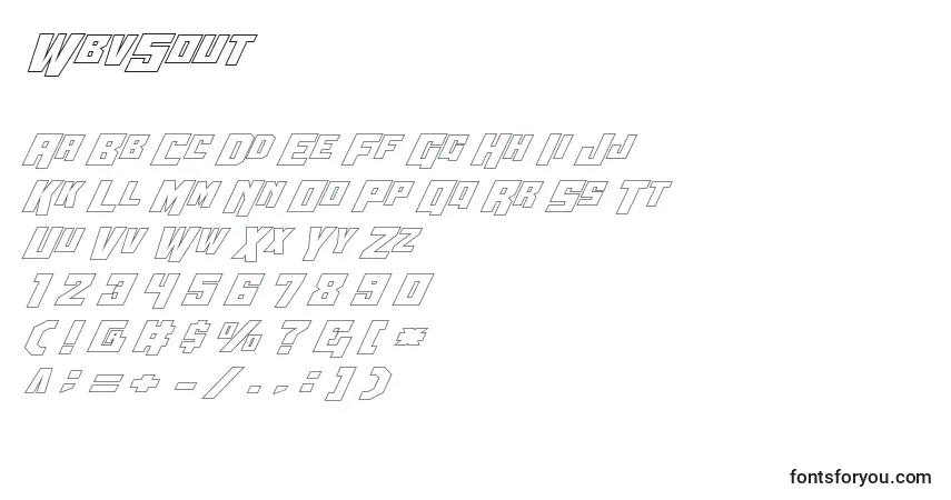 Czcionka Wbv5out – alfabet, cyfry, specjalne znaki
