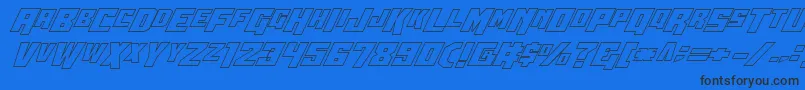 Wbv5out Font – Black Fonts on Blue Background