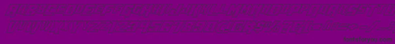 Wbv5out-Schriftart – Schwarze Schriften auf violettem Hintergrund
