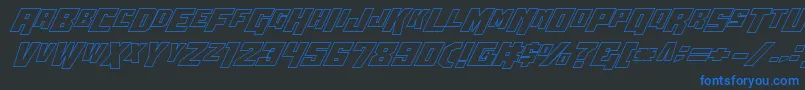 Wbv5out Font – Blue Fonts on Black Background