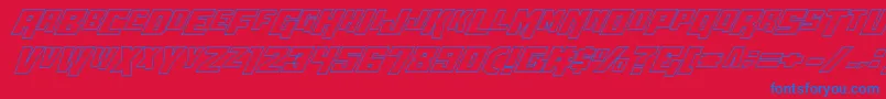 フォントWbv5out – 赤い背景に青い文字