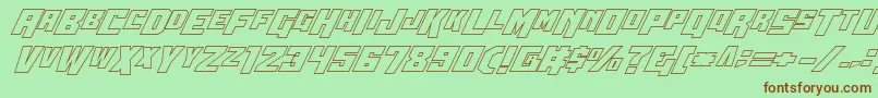 Wbv5out-fontti – ruskeat fontit vihreällä taustalla