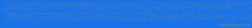 Wbv5out Font – Gray Fonts on Blue Background