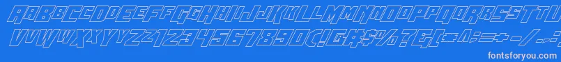 Wbv5out Font – Pink Fonts on Blue Background