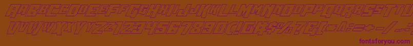 Wbv5out-fontti – violetit fontit ruskealla taustalla