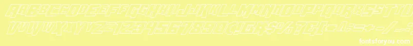 フォントWbv5out – 黄色い背景に白い文字