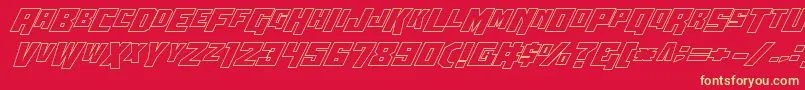 Wbv5out Font – Yellow Fonts on Red Background