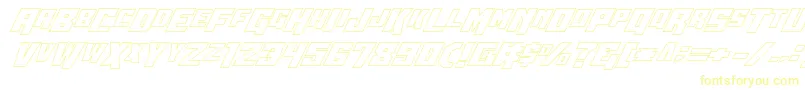 Fonte Wbv5out – fontes amarelas em um fundo branco