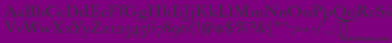 フォントJbaskerville – 紫の背景に黒い文字
