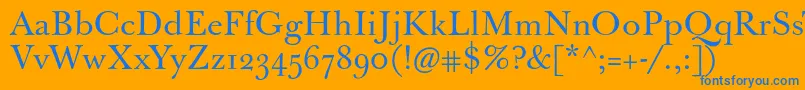 Jbaskerville Font – Blue Fonts on Orange Background