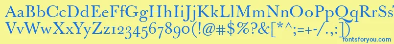 Jbaskerville Font – Blue Fonts on Yellow Background