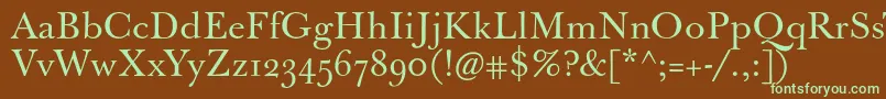 Jbaskerville Font – Green Fonts on Brown Background