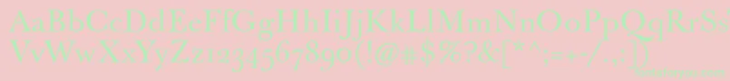 Jbaskerville Font – Green Fonts on Pink Background