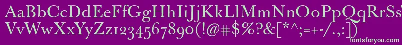 Jbaskerville Font – Green Fonts on Purple Background