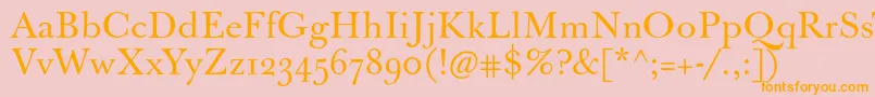 Jbaskerville Font – Orange Fonts on Pink Background