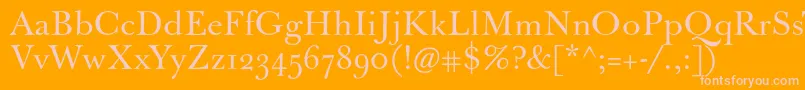 Jbaskerville Font – Pink Fonts on Orange Background