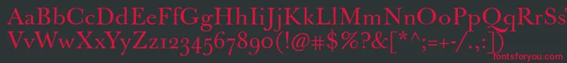 Jbaskerville Font – Red Fonts on Black Background